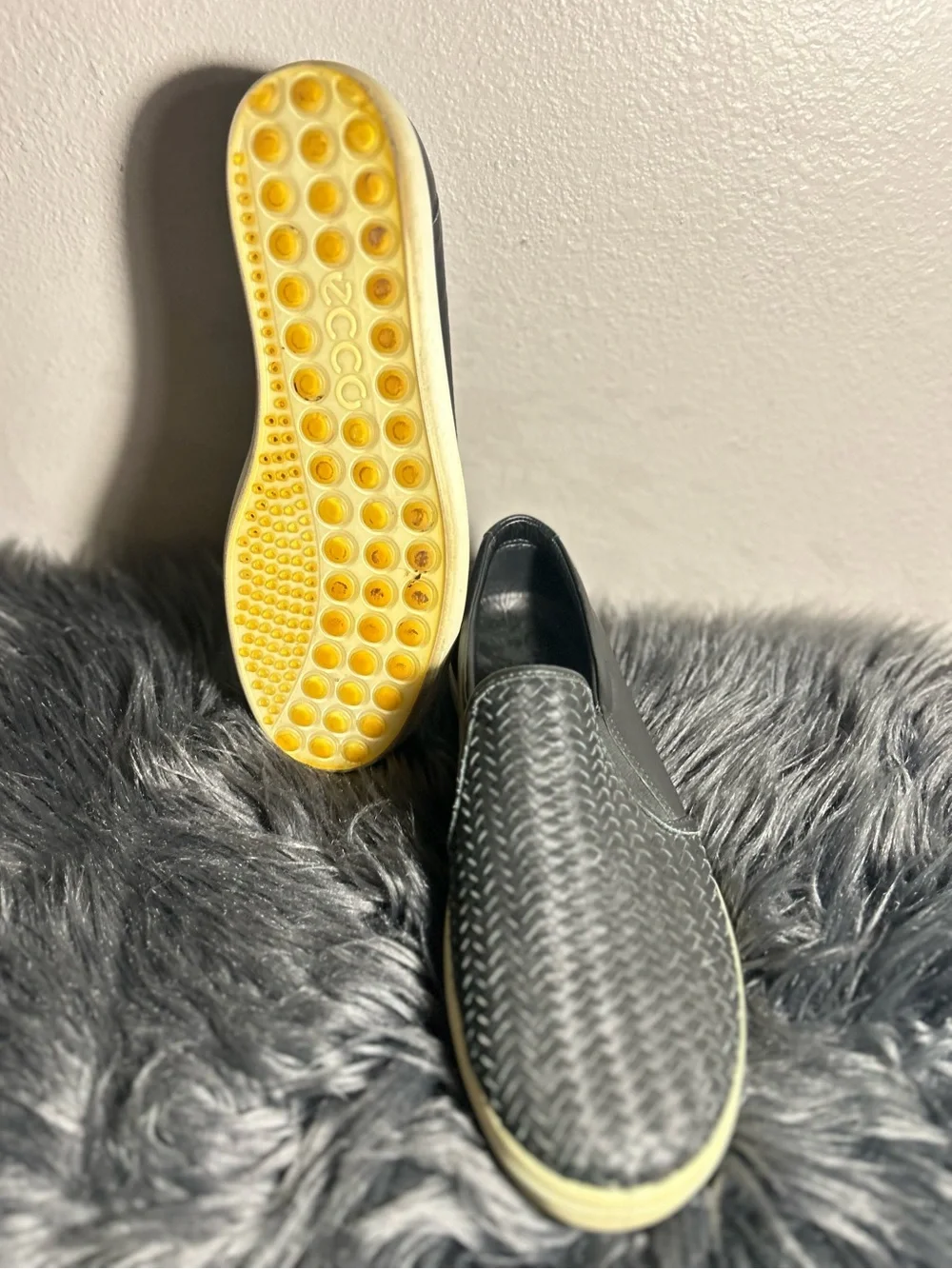 ECCO Soft 7 Woven Slip-on Ii In Black Black Woven Slip-On Sneakers Size 8